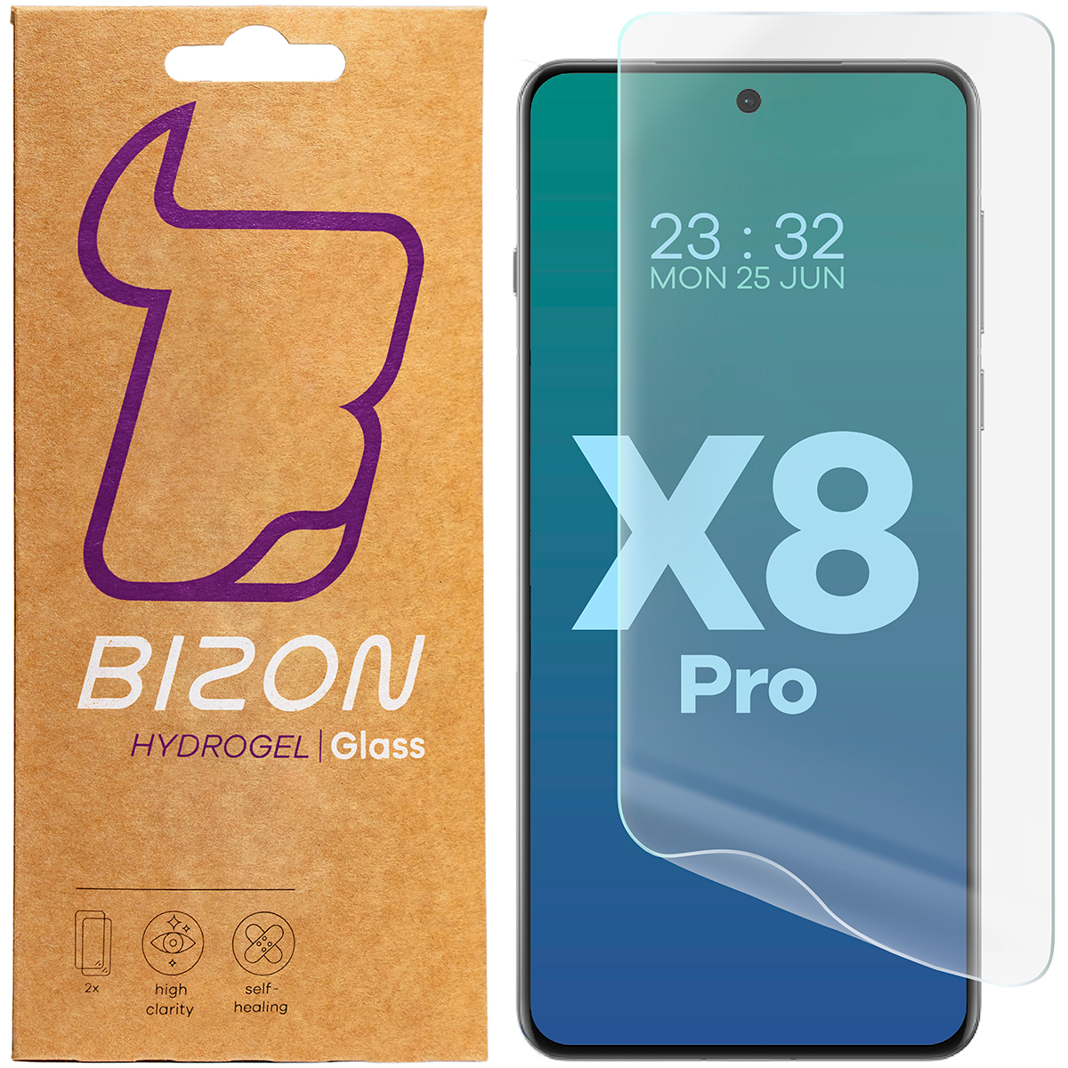 Folia hydrożelowa na ekran Bizon Film Hydrogel Front Duo do Oppo Find X8 Pro, 2 sztuki